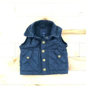 Navy blue quilted Gap vest
